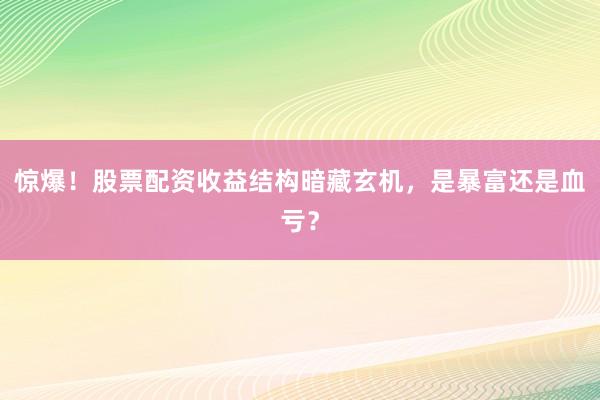 惊爆！股票配资收益结构暗藏玄机，是暴富还是血亏？