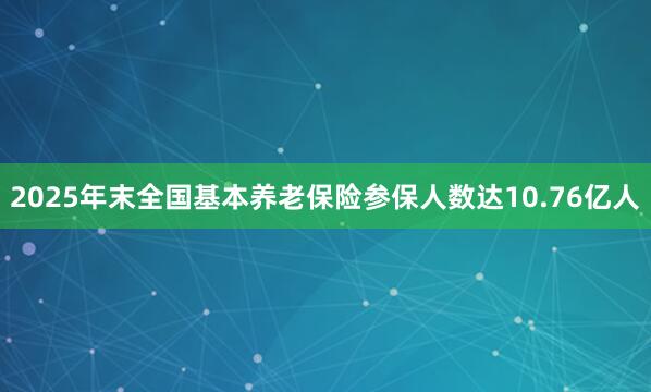 2025年末全国基本养老保险参保人数达10.76亿人