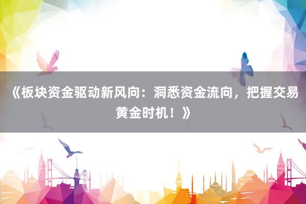 《板块资金驱动新风向：洞悉资金流向，把握交易黄金时机！》