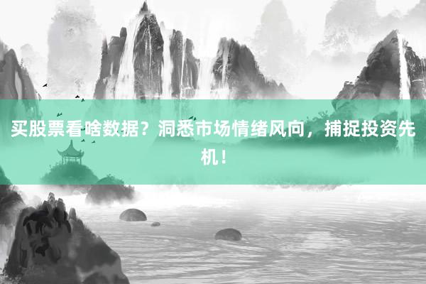 买股票看啥数据？洞悉市场情绪风向，捕捉投资先机！