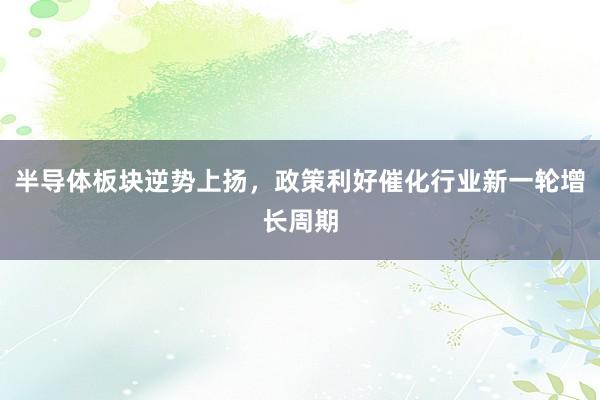半导体板块逆势上扬，政策利好催化行业新一轮增长周期