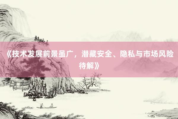 《技术发展前景虽广，潜藏安全、隐私与市场风险待解》