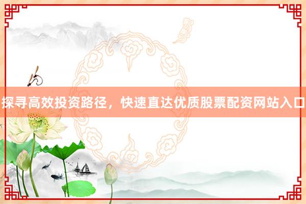 探寻高效投资路径，快速直达优质股票配资网站入口