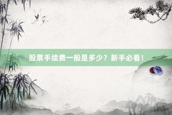 股票手续费一般是多少？新手必看！